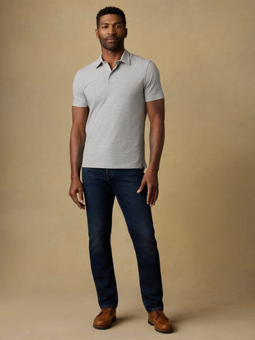 Short-Sleeve Movement Polo - Dark Cloud Stripe