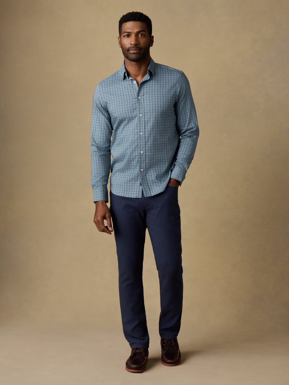 The Movement Shirt - Sage Marine Gingham