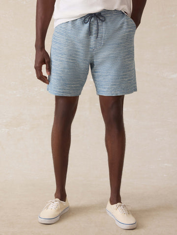 Indigo Knit Short - Indigo Waterway Stripe