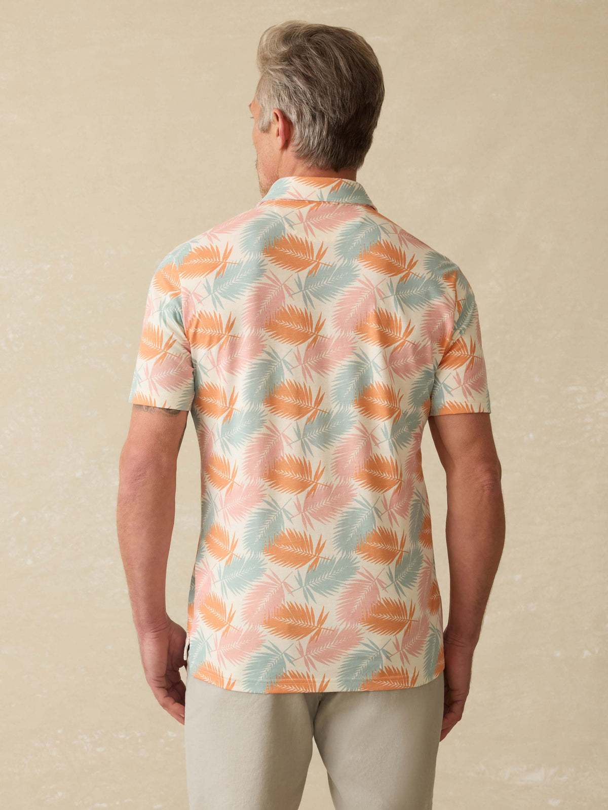 Short-Sleeve Movement Pique Polo - Ivory Paradise Palm