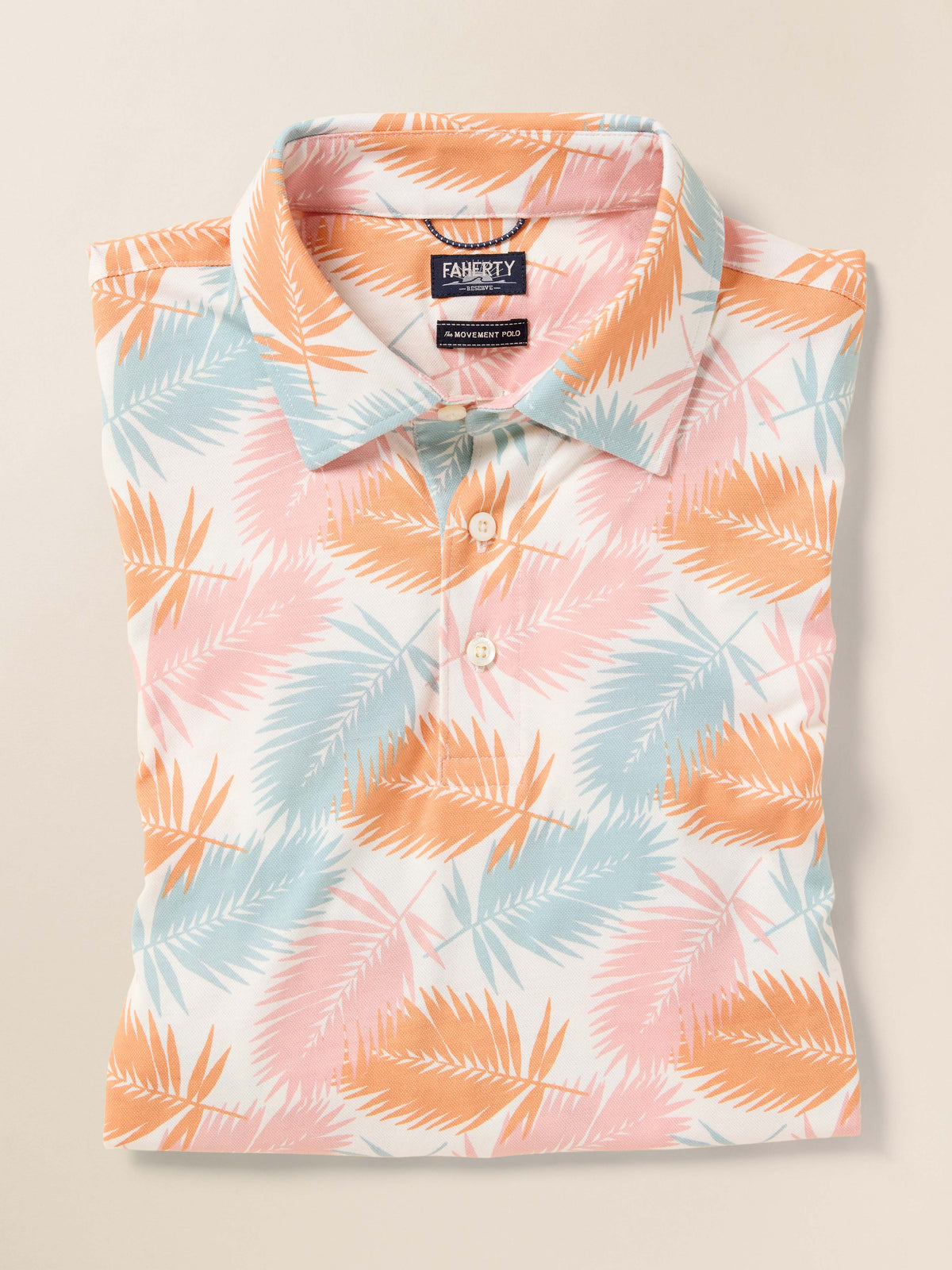 Short-Sleeve Movement Pique Polo - Ivory Paradise Palm