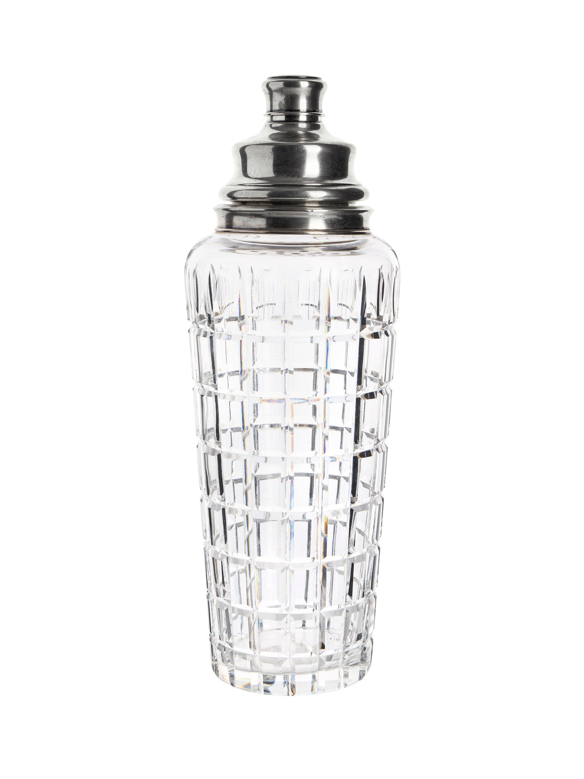 Vintage Art Deco Hawks Vernay Sterling Top Cut Crystal Cocktail Shaker Set
