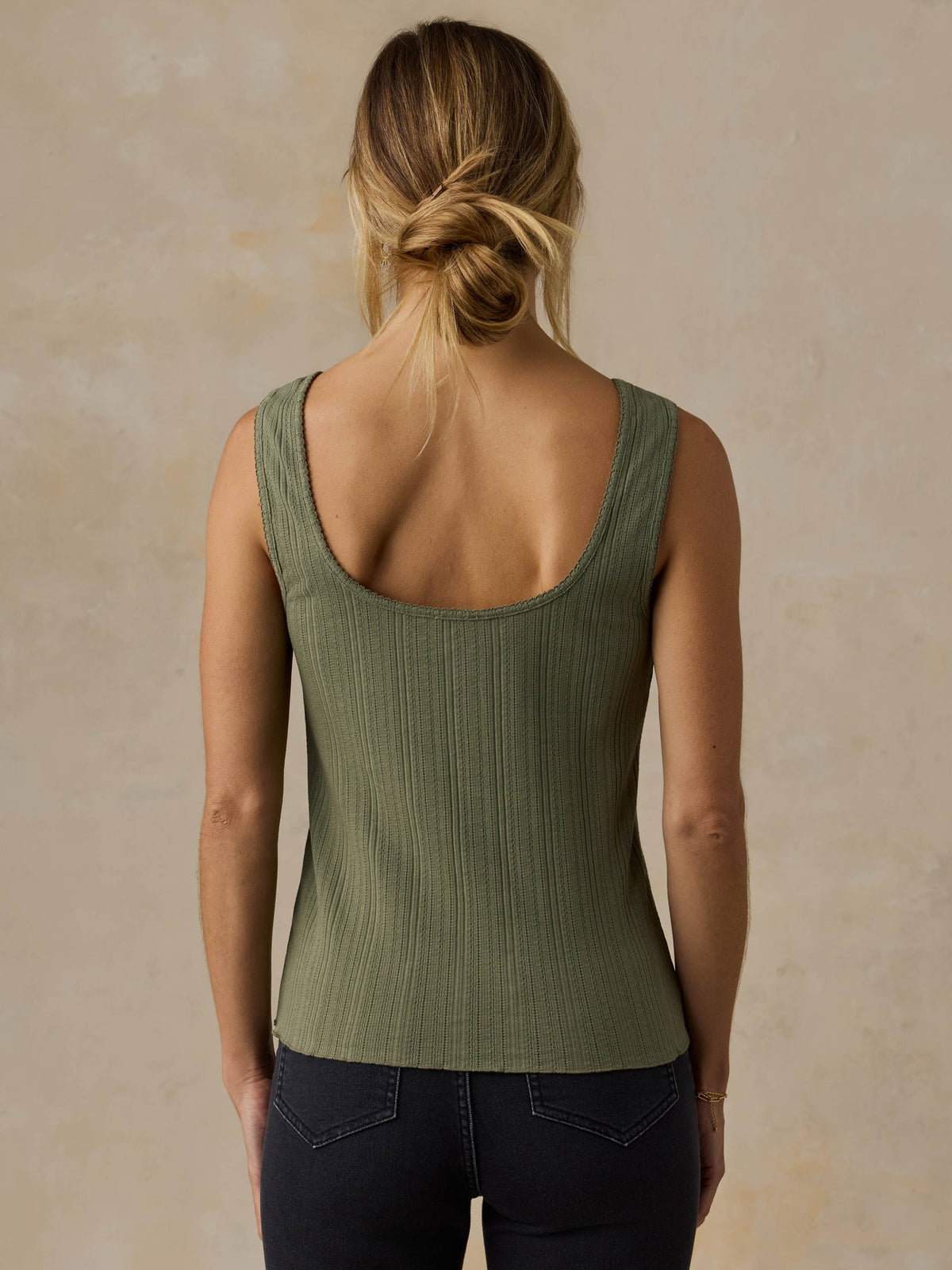 Paradise Pointelle Cami Cardigan - Clover