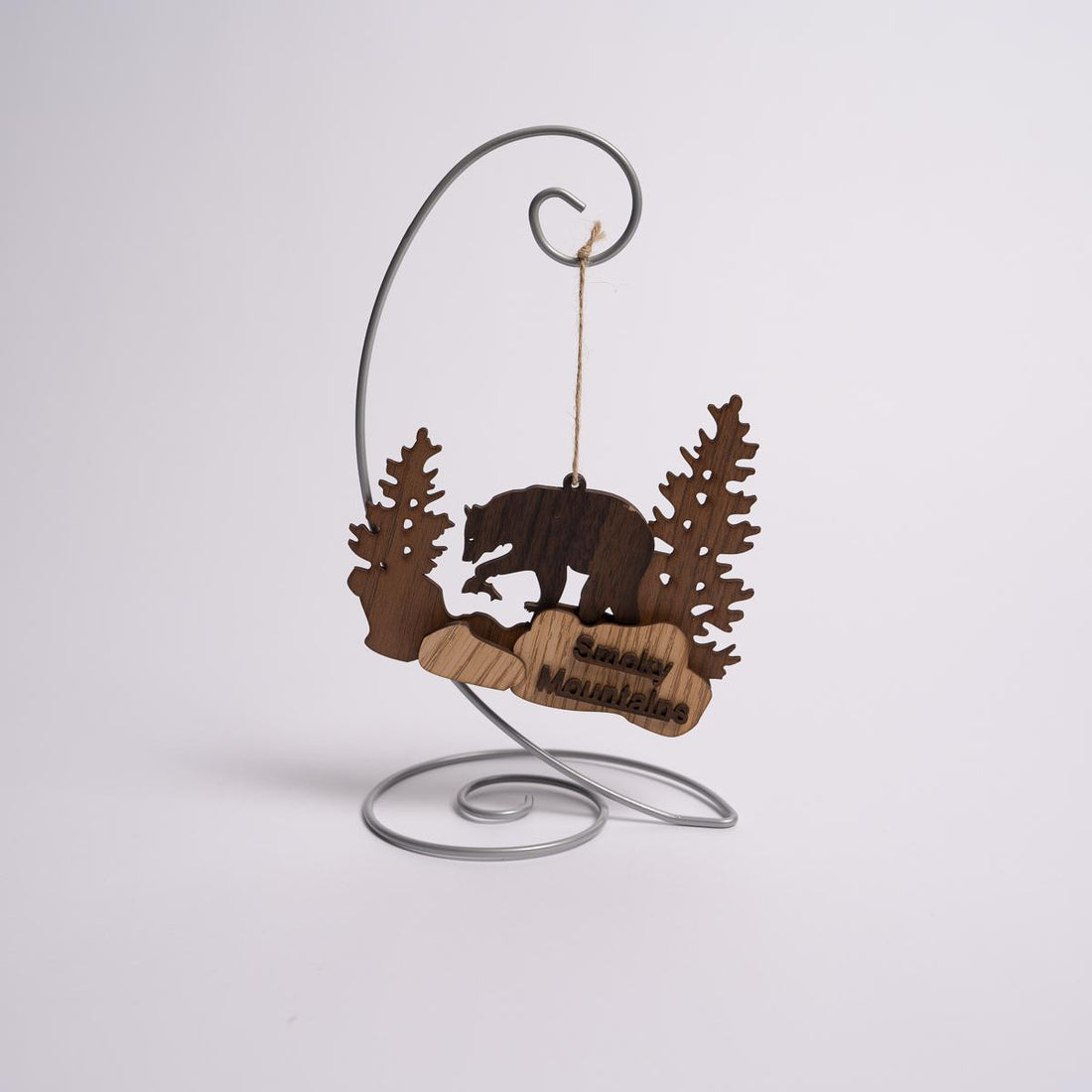 Smoky Mountains Wood Bear Ornament