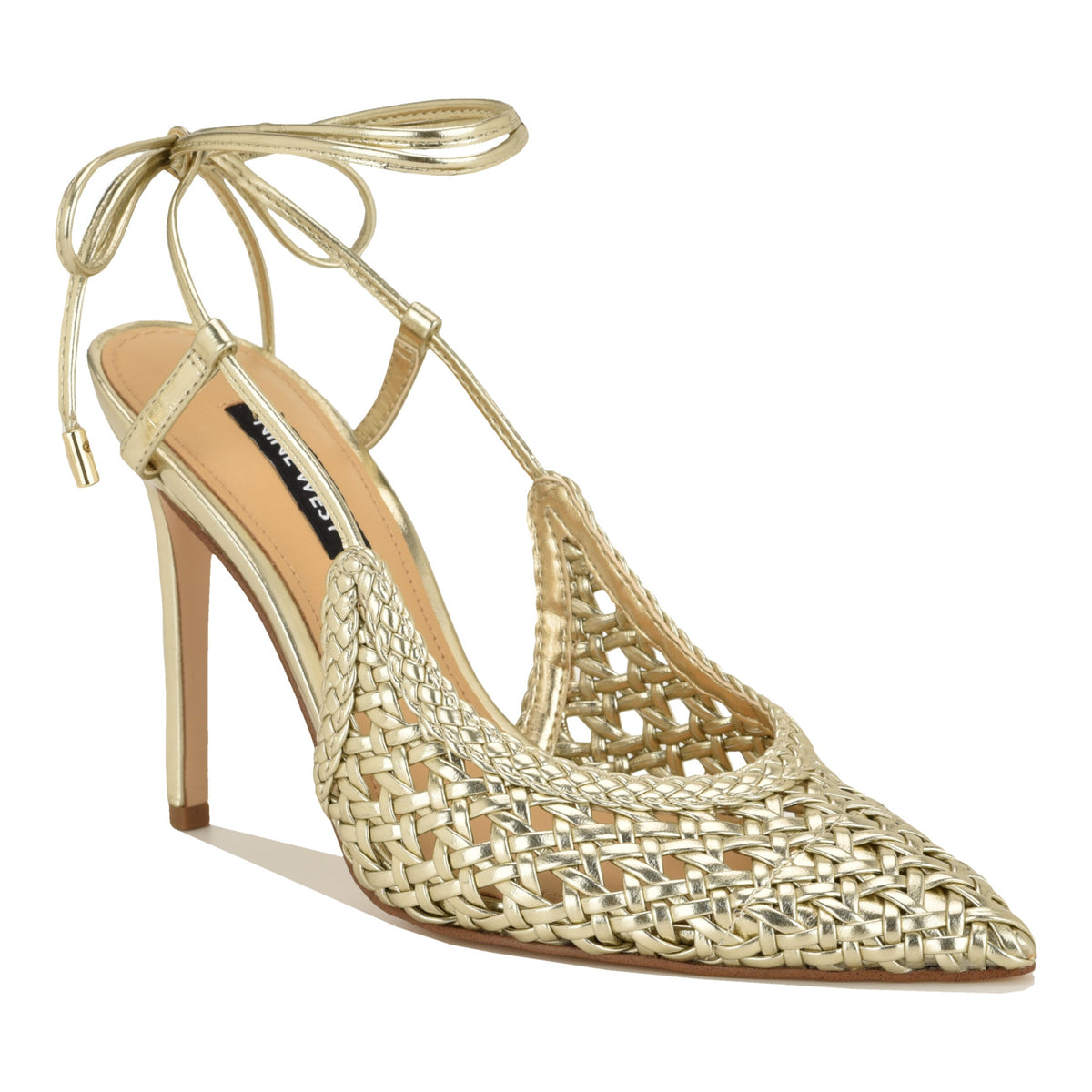 Fessla Woven Ankle Wrap Pumps
