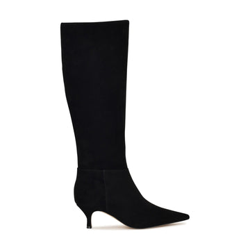 Somas Kitten Heel Knee High Leather Boots