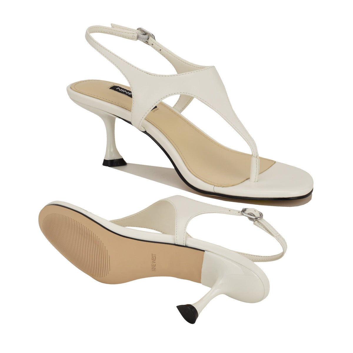 Noir Heeled Thong Sandals