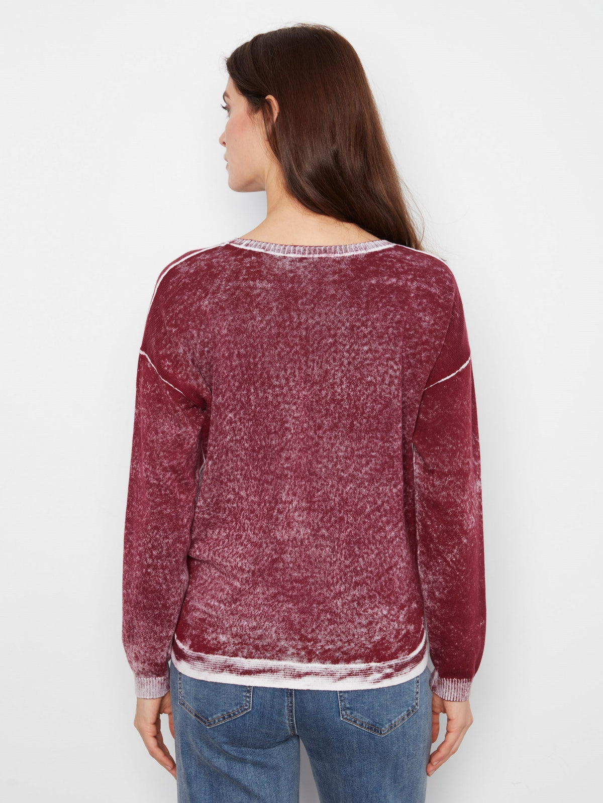 Cotton Crew Neck Sweater - Merlot