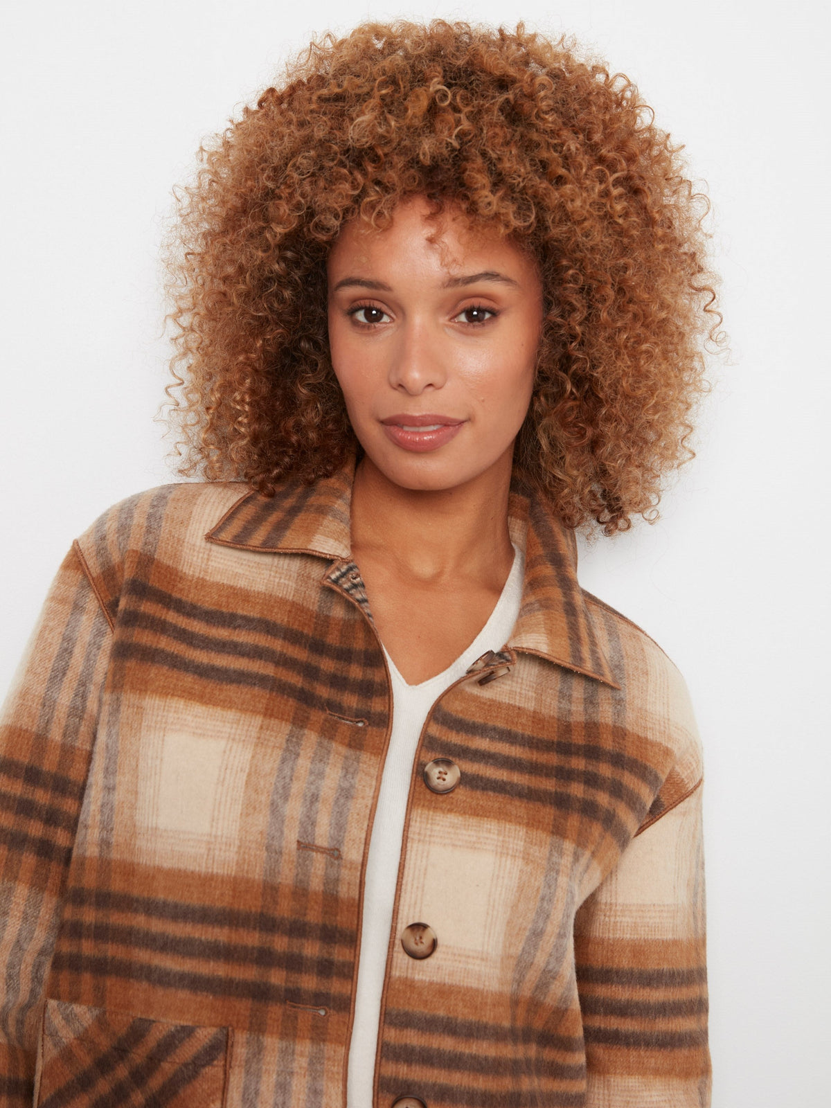 Reversible Plaid Jacket - Truffle