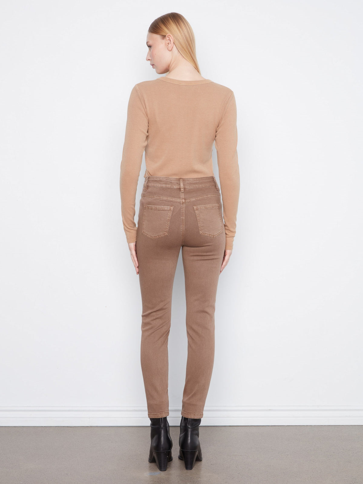 Slim Leg Twill Pants - Truffle