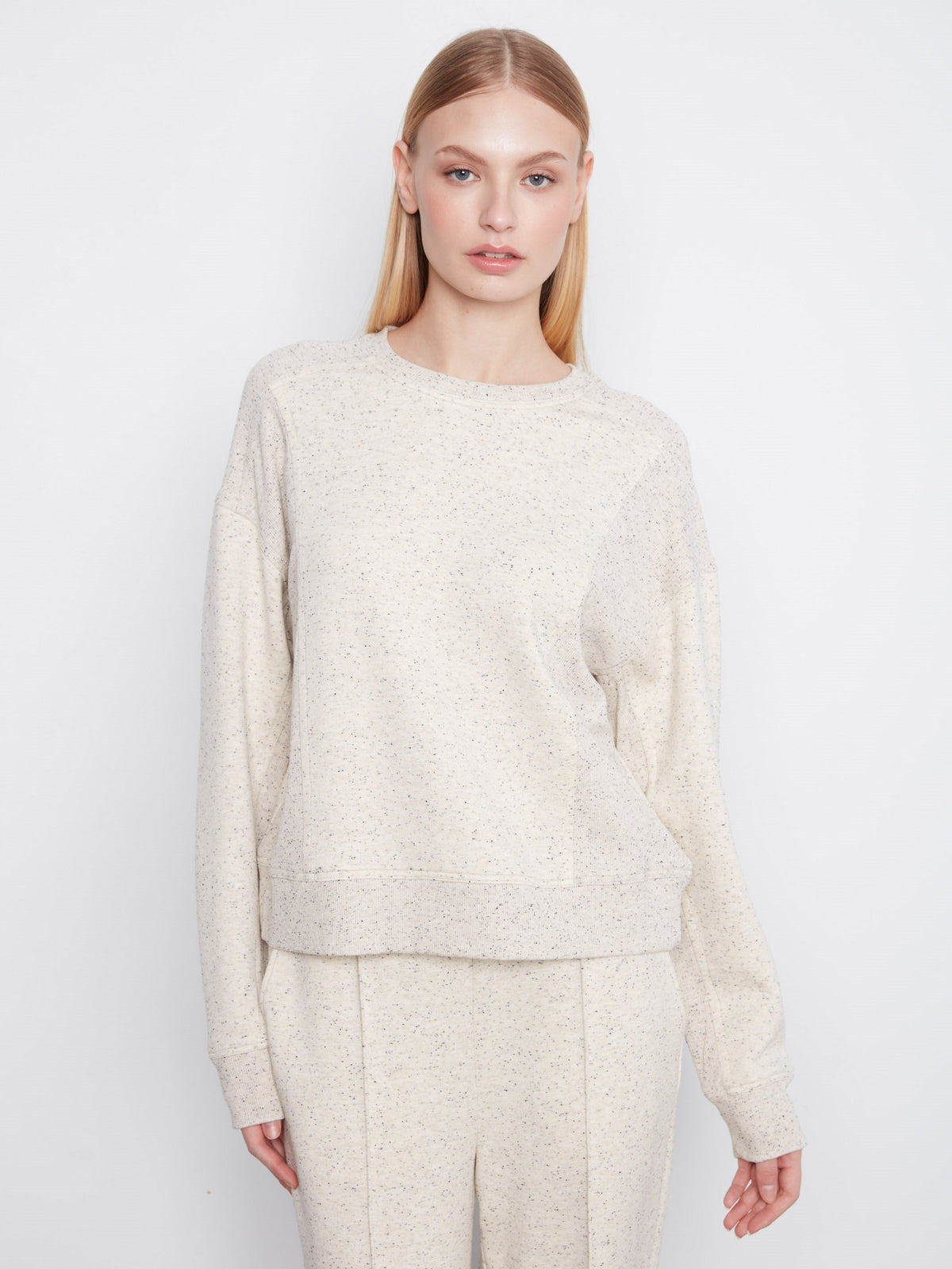 Soft Scuba Crew Neck Sweatshirt - Cookie & Cream