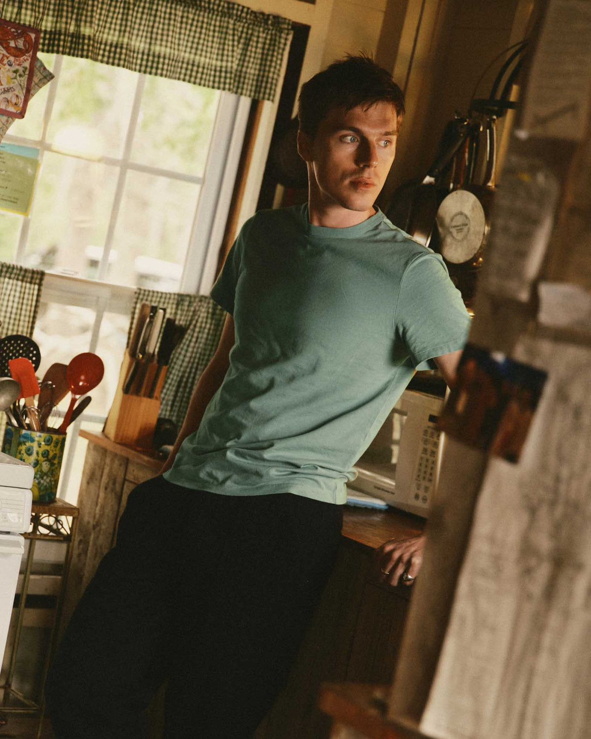 The Regenerative Cotton Tee in Faded Pine