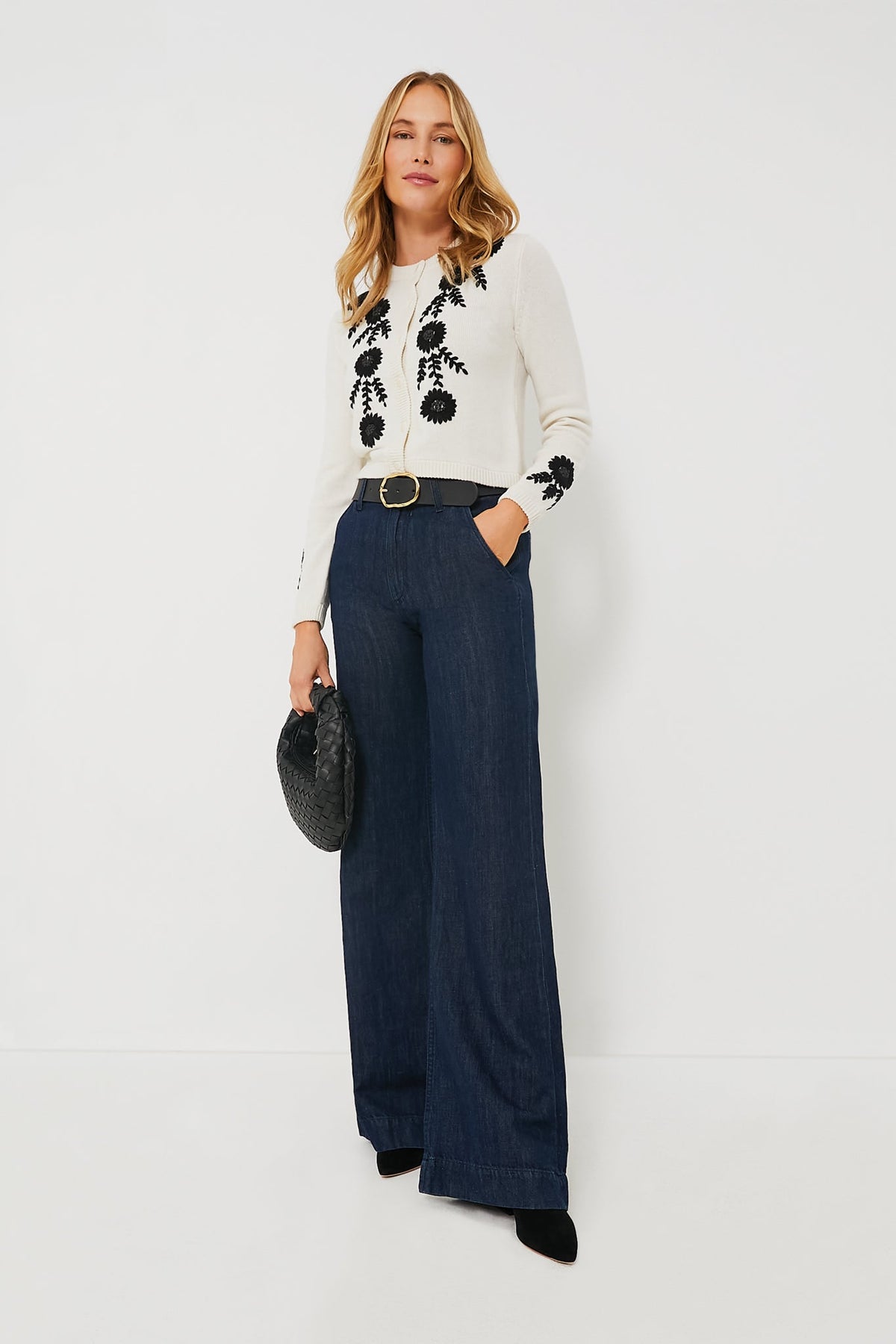 Ivory Becca Embroidered Cardigan
