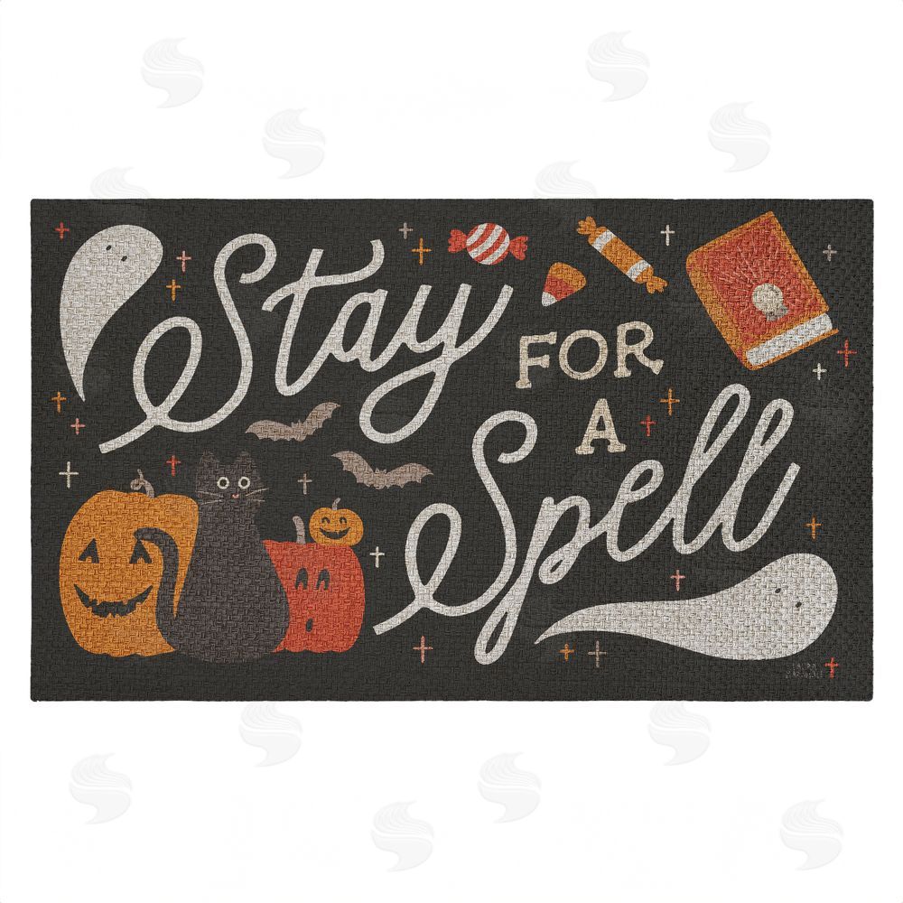 Laura Marshall | Stay for a Spell Halloween Faux Sisal Door Mat