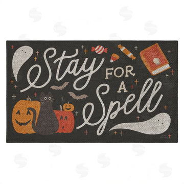 Laura Marshall | Stay for a Spell Halloween Faux Sisal Door Mat