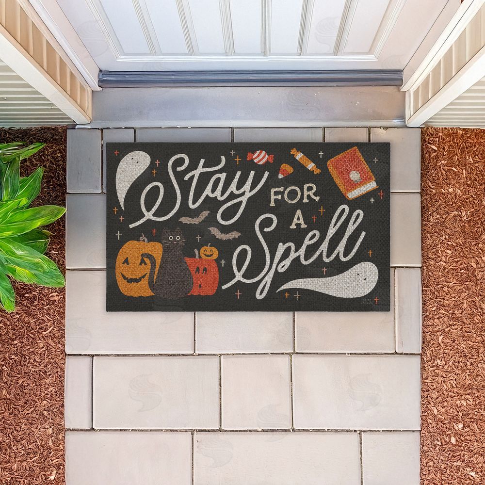 Laura Marshall | Stay for a Spell Halloween Faux Sisal Door Mat