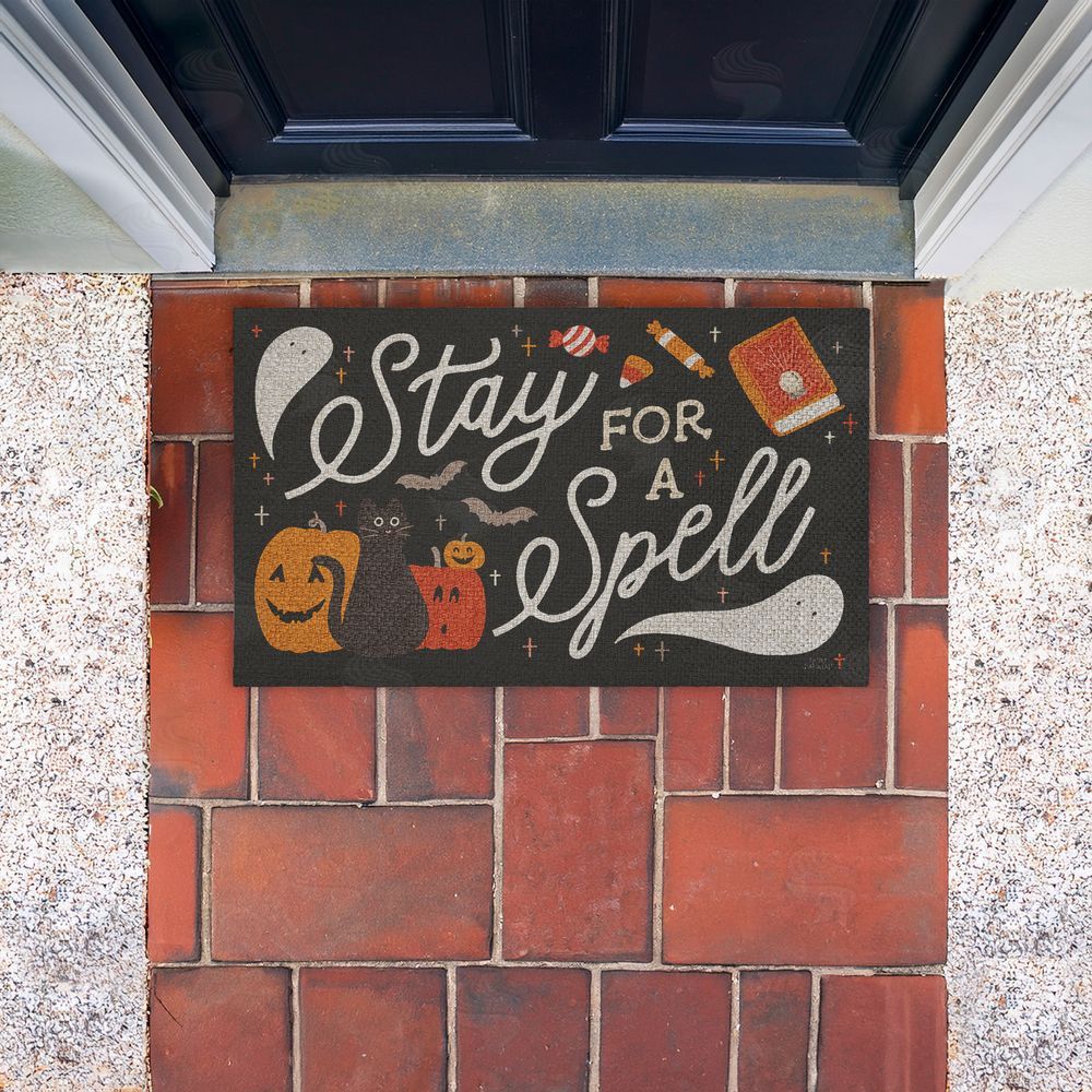 Laura Marshall | Stay for a Spell Halloween Faux Sisal Door Mat