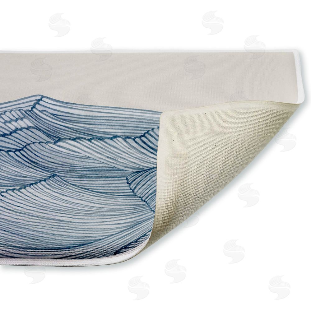 Emma Peal | Lines Of Sea Waves Plush Bath Mat