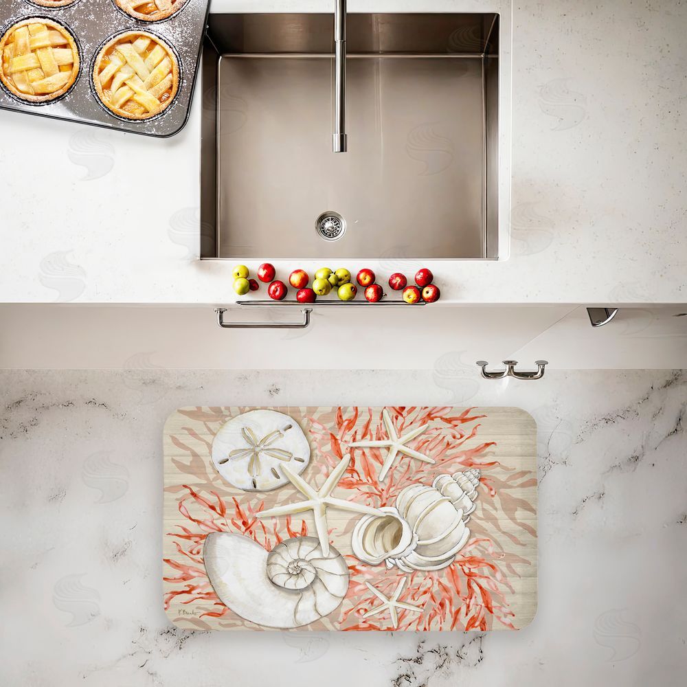 Paul Brent | Coral & White Shells Anti-Fatigue Mat
