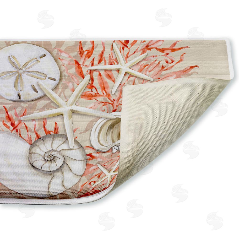 Paul Brent | Coral & White Shells Plush Bath Mat