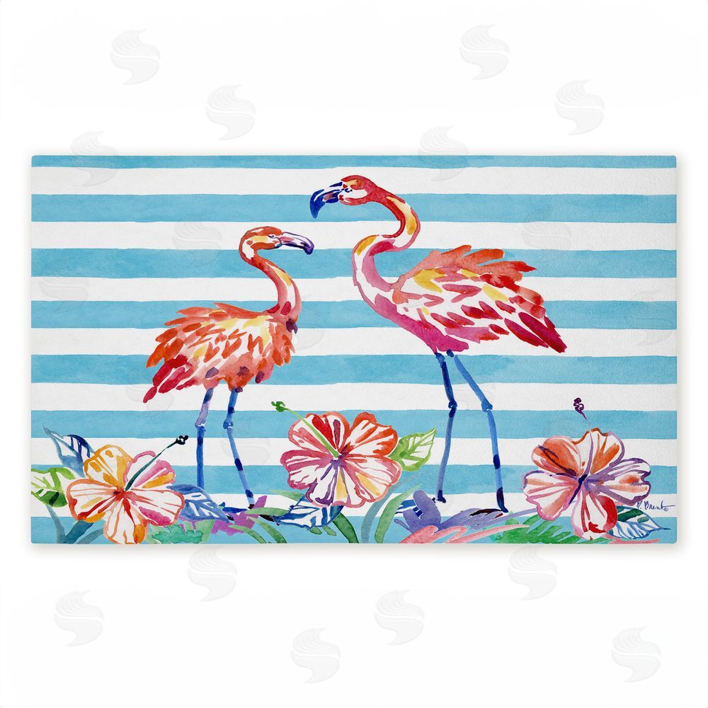 Paul Brent | Brushstroke Flamingo Stripes Non-Woven Door Mat