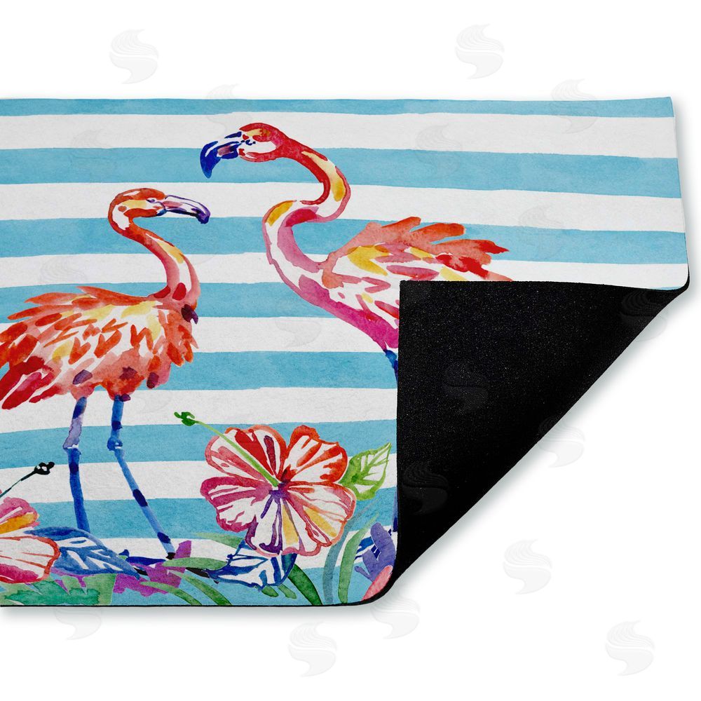 Paul Brent | Brushstroke Flamingo Stripes Non-Woven Door Mat