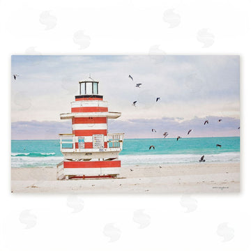 Seven Trees Design | Birds Surrounding Beach Hut Non-Woven Door Mat