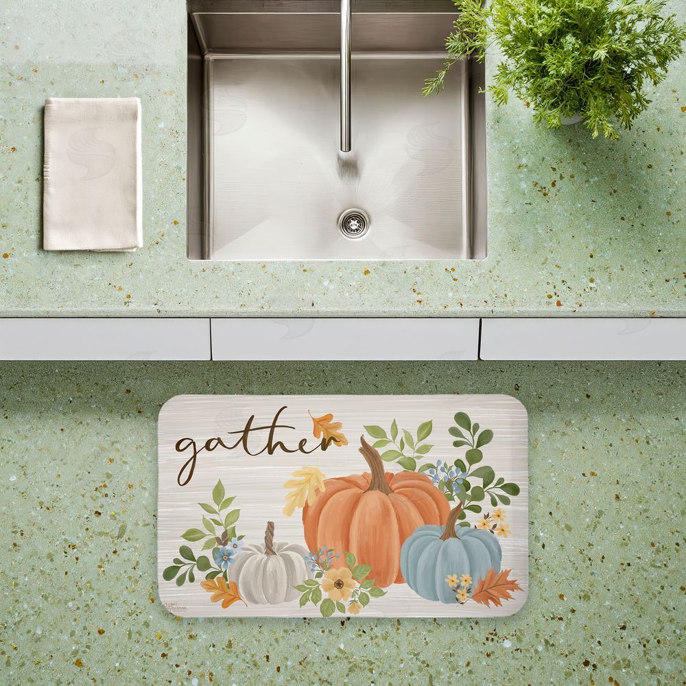 Cat Thurman Designs | Gather Welcome Autumn Pumpkins Anti-Fatigue Mat