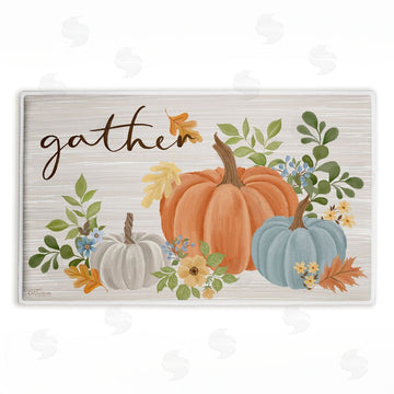 Cat Thurman Designs | Gather Welcome Autumn Pumpkins Plush Bath Mat