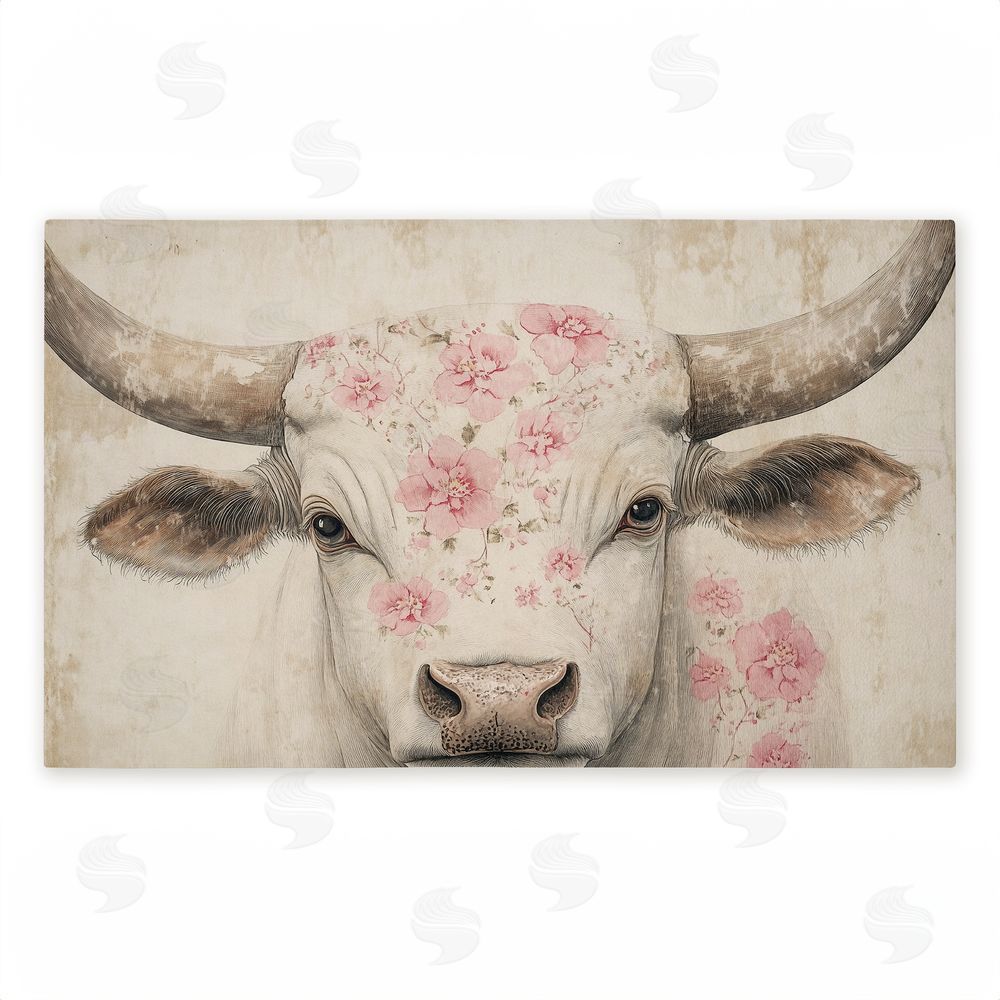 Heidi Kuntz | Floral Kissed Cow Non-Woven Door Mat