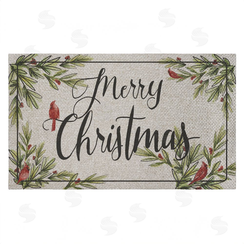 Dogwood Portfolio | Merry Christmas Cardinals Faux Sisal Door Mat