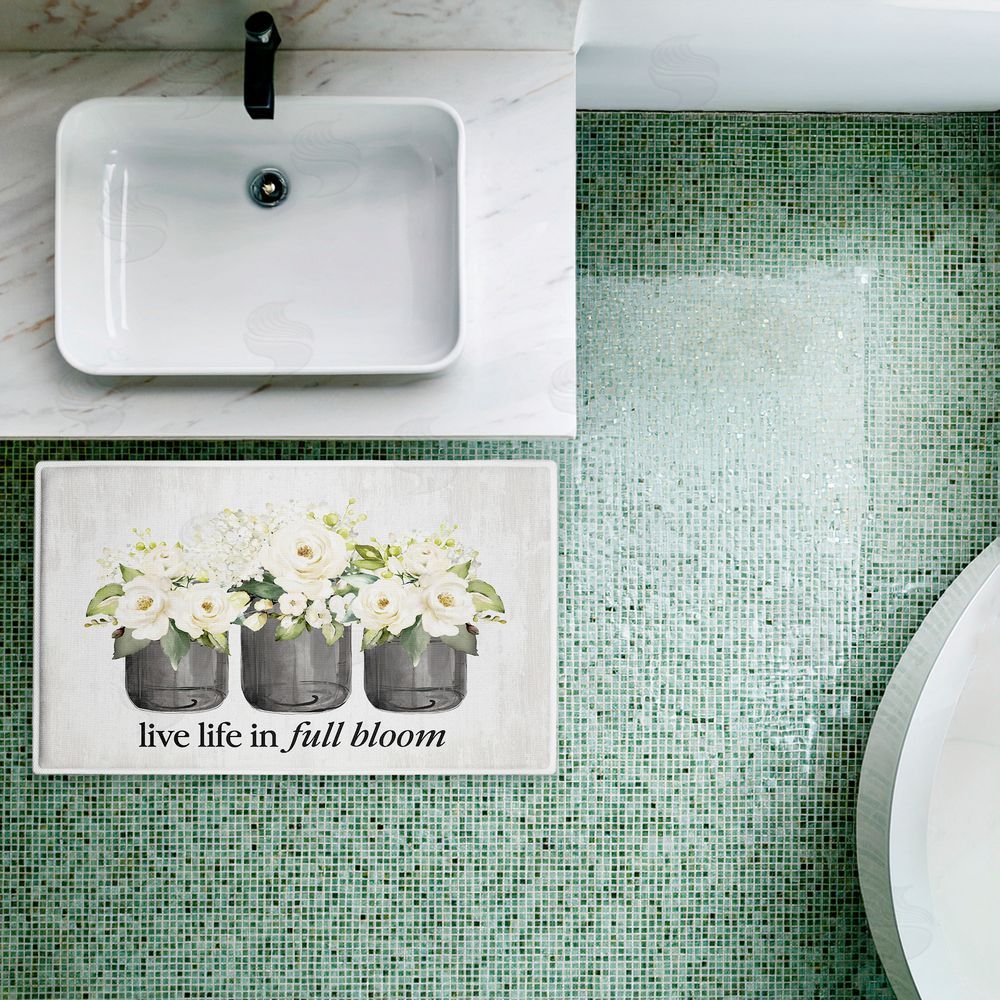 Lettered and Lined | Life In Full Bloom Flowers Plush Bath Mat