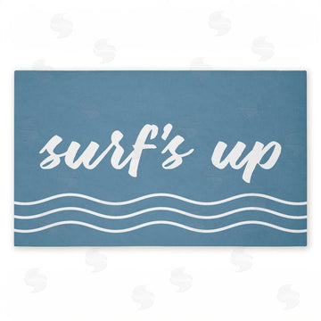 Lettered and Lined | Surf's Up over Blue Non-Woven Door Mat