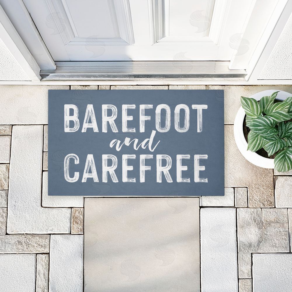 Lettered and Lined | Barefoot and Carefree Summertime Non-Woven Door Mat