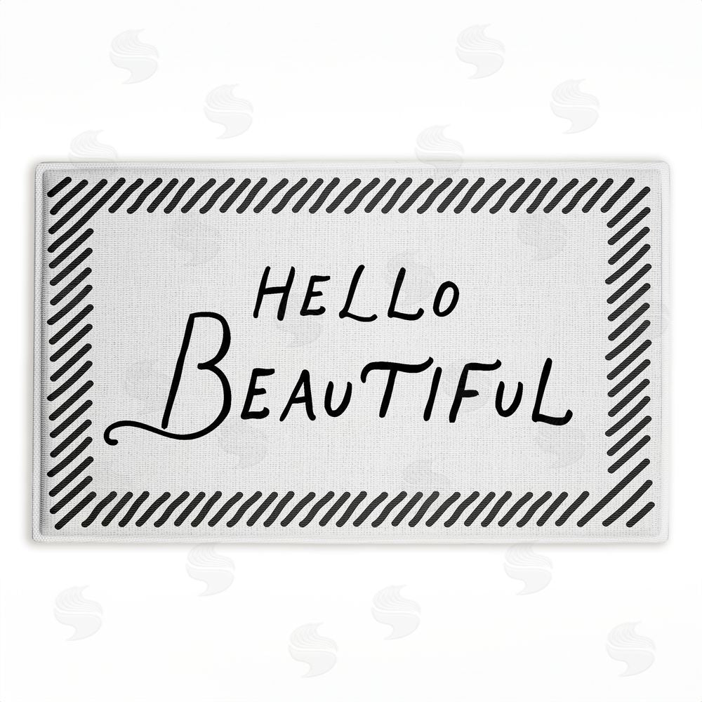Lettered and Lined | Hello Beautiful Greeting Plush Bath Mat
