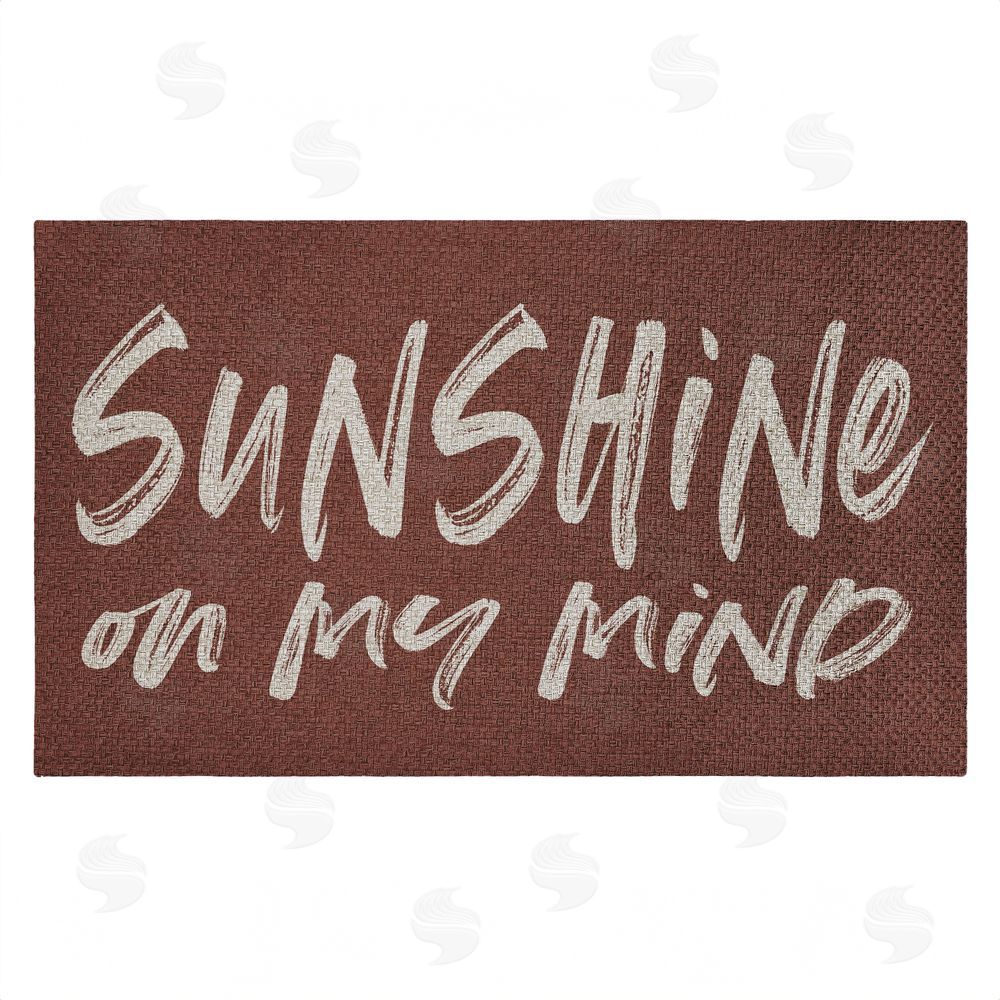 Lettered and Lined | Brown Sunshine On My Mind Faux Sisal Door Mat