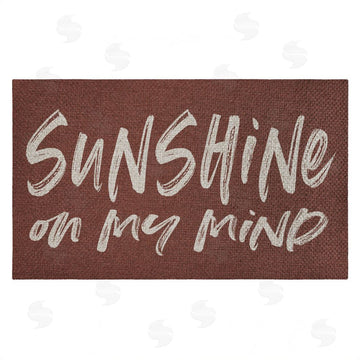 Lettered and Lined | Brown Sunshine On My Mind Faux Sisal Door Mat