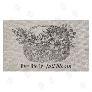 Lettered and Lined | Life In Full Bloom Floral Basket Faux Sisal Door Mat