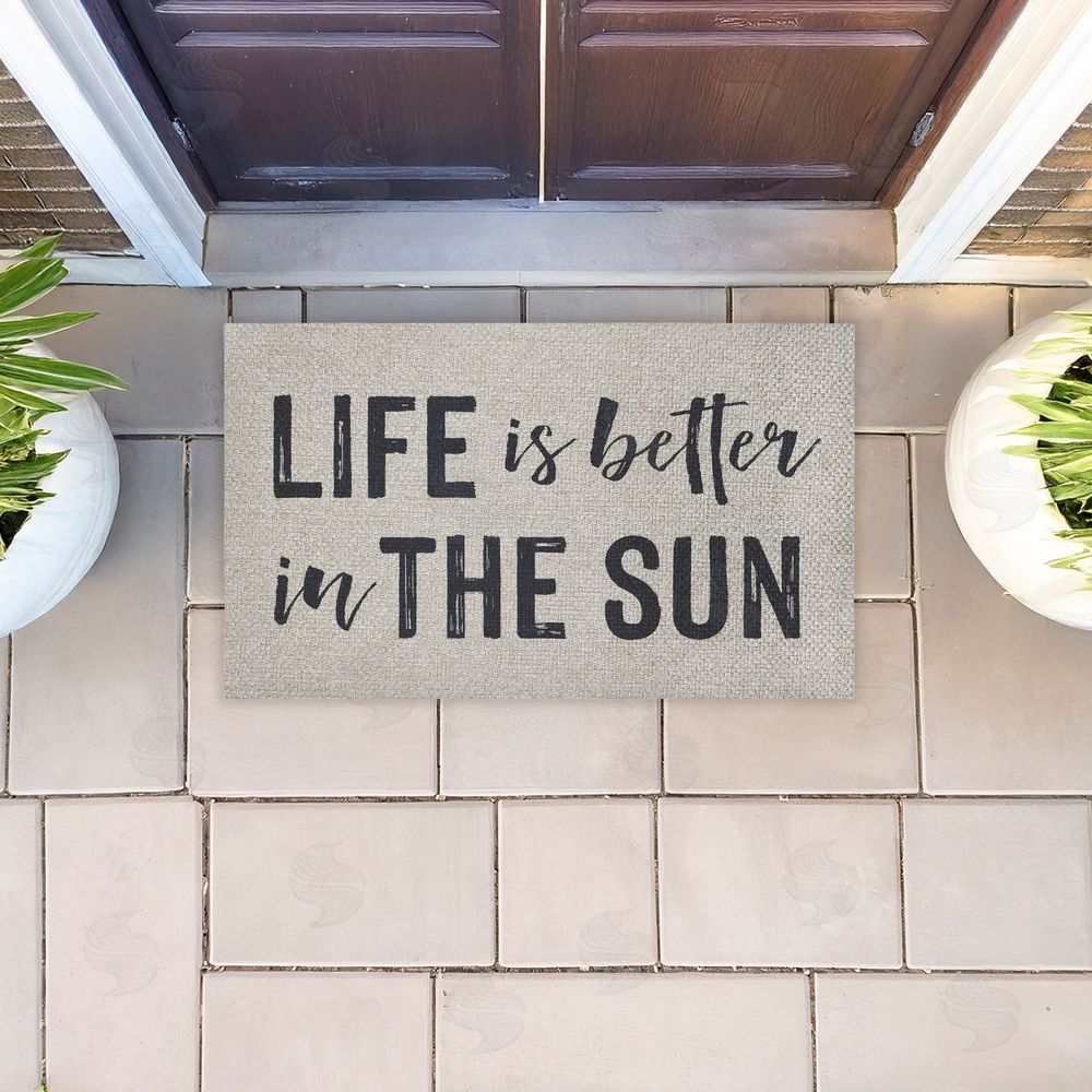 Lettered and Lined | Life Better In The Sun Faux Sisal Door Mat