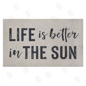Lettered and Lined | Life Better In The Sun Faux Sisal Door Mat