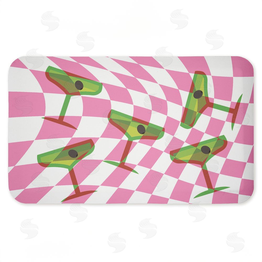 Stupell Studio | Bright Retro Cocktail Glasses Anti-Fatigue Mat