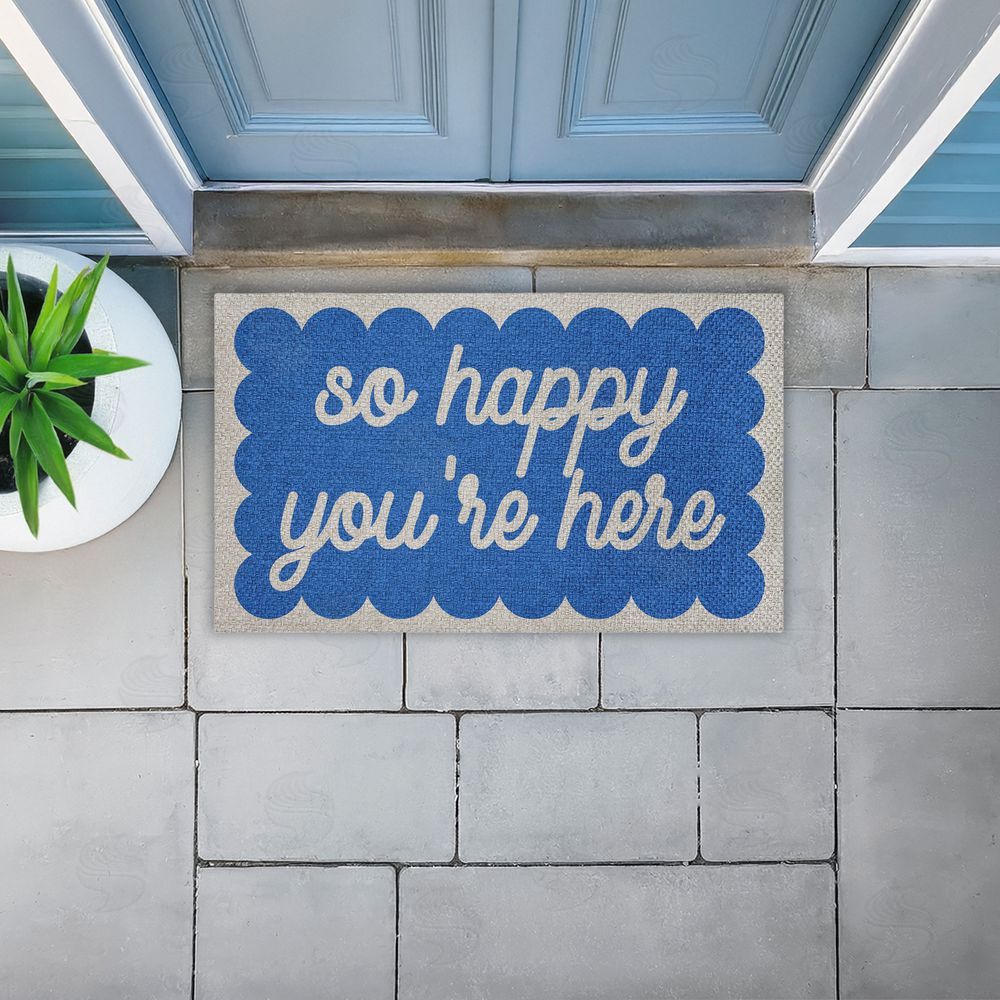 Stupell Studio | So Happy You're Here Faux Sisal Door Mat