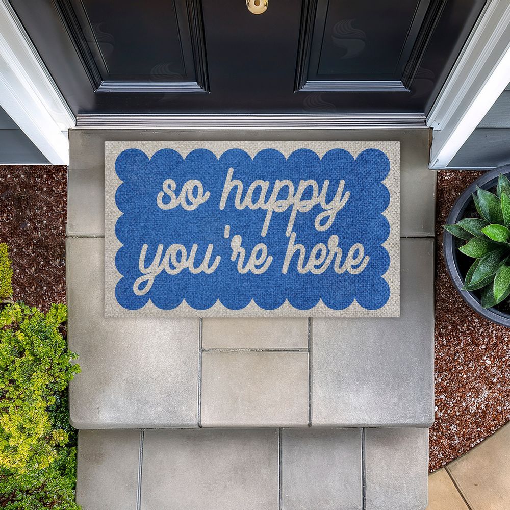 Stupell Studio | So Happy You're Here Faux Sisal Door Mat