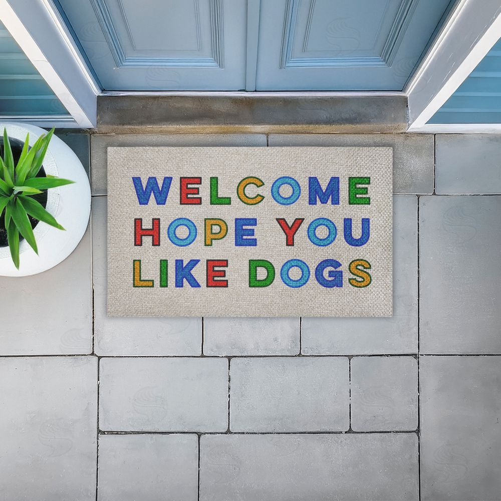 Stupell Studio | Hope You Like Dogs Greeting Faux Sisal Door Mat