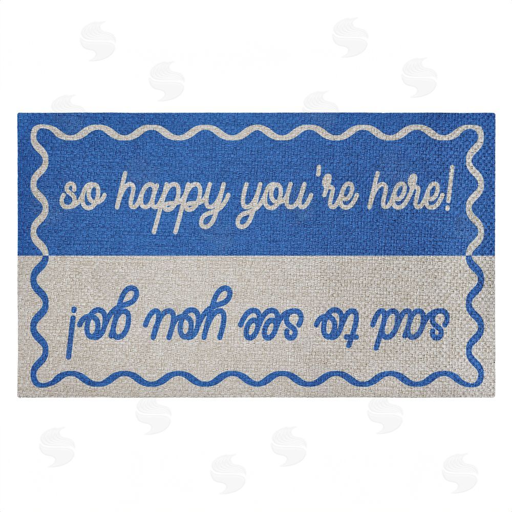 Stupell Studio | Dual Greetings & Goodbye Faux Sisal Door Mat