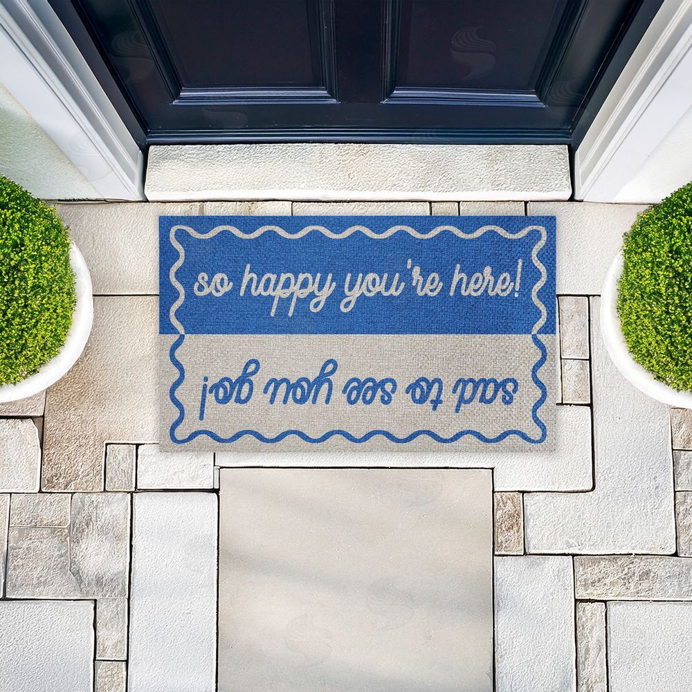 Stupell Studio | Dual Greetings & Goodbye Faux Sisal Door Mat