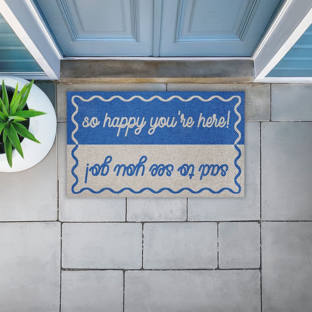 Stupell Studio | Dual Greetings & Goodbye Faux Sisal Door Mat