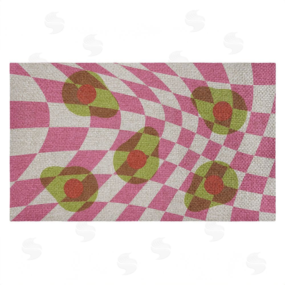 Stupell Studio | Optical Illusion Avocados Faux Sisal Door Mat