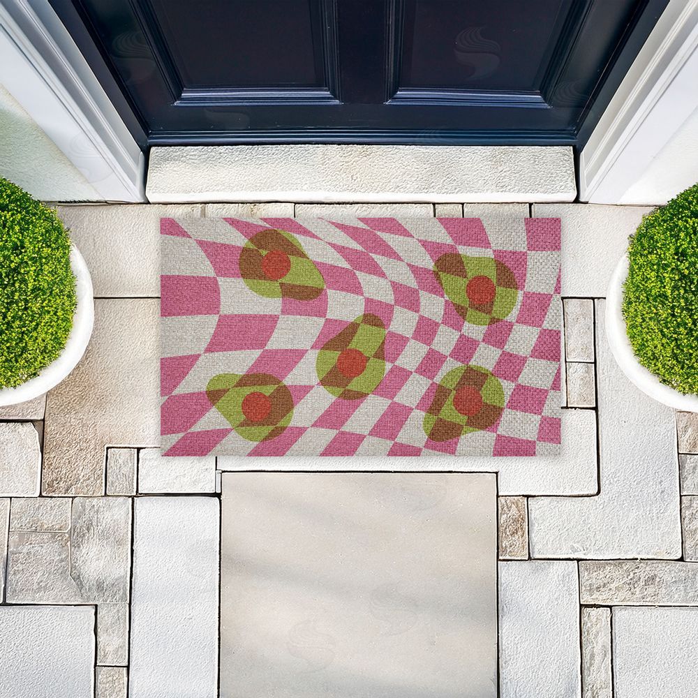 Stupell Studio | Optical Illusion Avocados Faux Sisal Door Mat