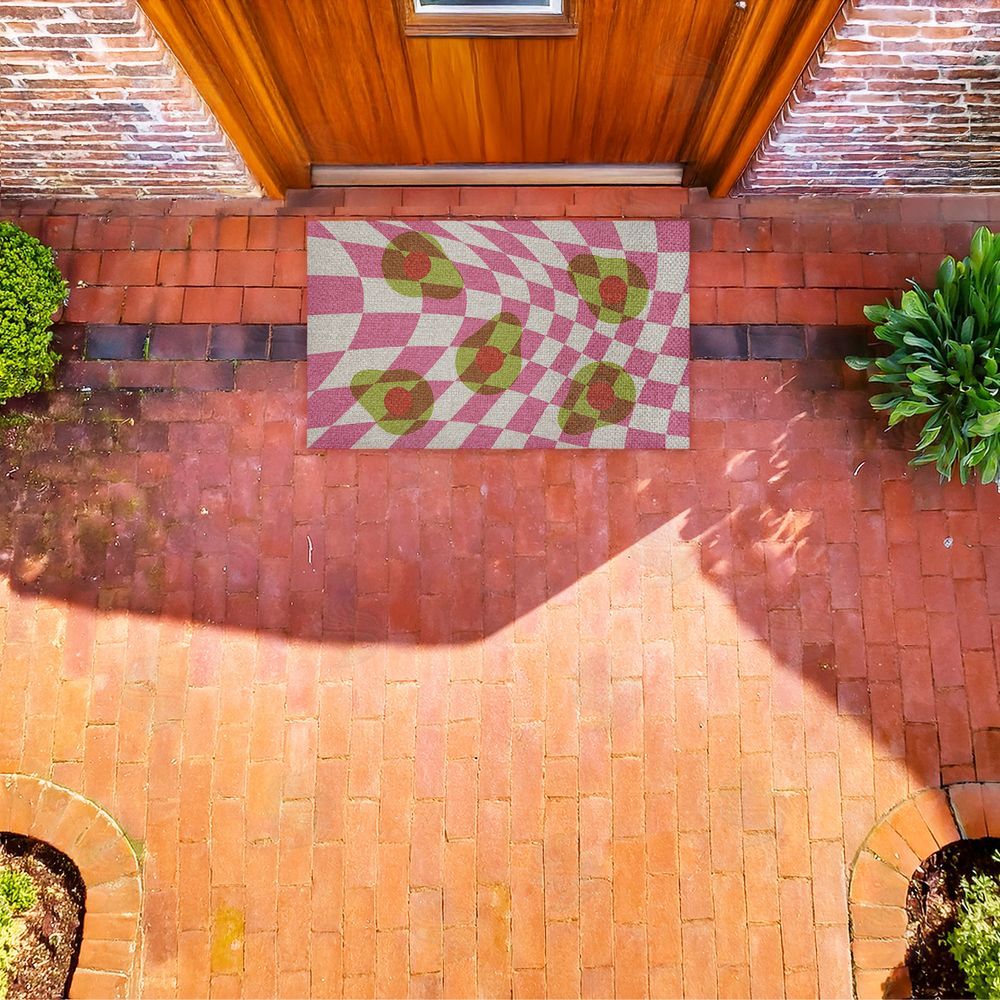 Stupell Studio | Optical Illusion Avocados Faux Sisal Door Mat